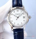 Swiss 9015 Patek Philippe Calatrava Replica Watch Blue Leather Strap